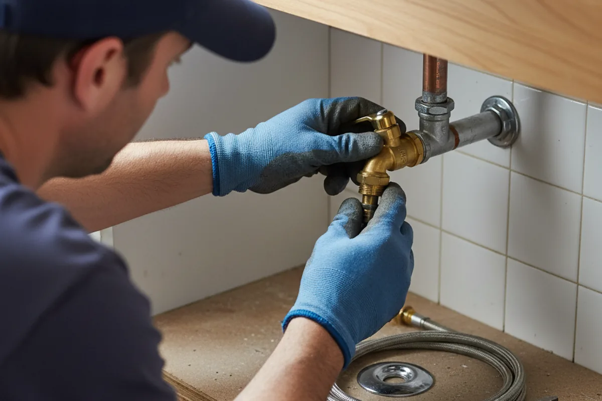 Shutoff valve and fitting work during Emergency Plumbing in West Newton